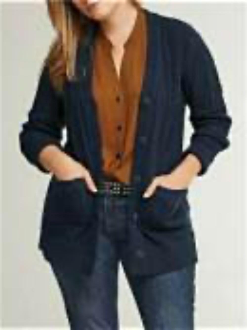 Cabi L Slant Cardigan Navy Blue NWOT